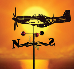 P-51 Mustang Weathervane - Roof Mount - Click Image to Close